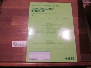 IEEE Transactions on Information Theory, Vol. 61, Number 7, July 2015 IEEE : - Picture 1 of 1