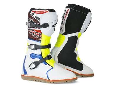 Stylmartin Impact Pro WP Off Road Motorcycle Boots in White, Blue and Yellow - Image 1 of 4