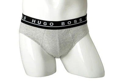 Hugo Boss Men's Gray & Black Logo Border Briefs US M IT 50 - Image 1 of 4
