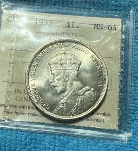 1935 Canada Silver Dollar - Mint State MS 64 - First Year Issue - Key Date - Picture 1 of 11
