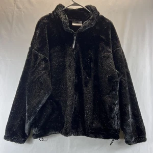 Black Mountain Outdoor Black Fleece Zip Up Collared Jacket Women's Size Large - Picture 1 of 14