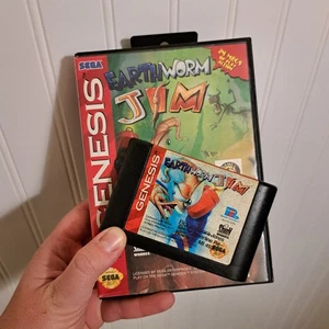 Earthworm Jim SEGA Genesis Juego Con Estuche PROBADO Sin Manual - Imagen 1 de 7