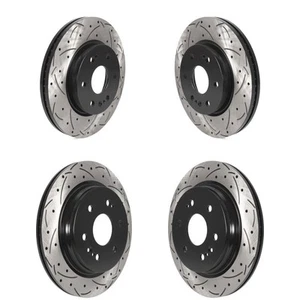 Drilled Slotted Brake Rotors Set of 4 for Chevrolet Silverado 1500 Tahoe 2020-20 - Picture 1 of 14
