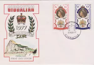 GB - GIBRALTAR 1977 Queen Elizabeth's II Silver Jubilee SG 371-372 FDC ROYALTY - Picture 1 of 1