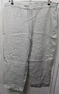 7613#Mango, Pantaloni Jogger in Lino, Donna, Taglia: XL, Colore: Verde - Foto 1 di 7