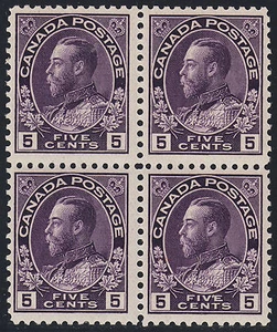 Canada 5c KGV Admiral, Scott 112, F-VF MH/MNH, catalogue - $280 - Picture 1 of 2