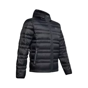 Under Armour Men's Down Hooded Jacket Black / Pitch Grey 2XL Brand New - Picture 1 of 7