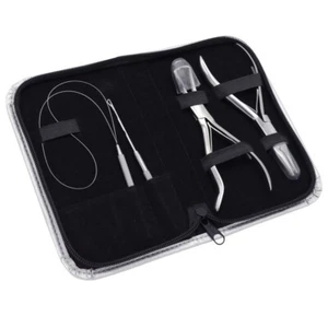 Professional Hair Extension & Beading Tool Kit Plier Set for beads (4 Piece) sil - Picture 1 of 4