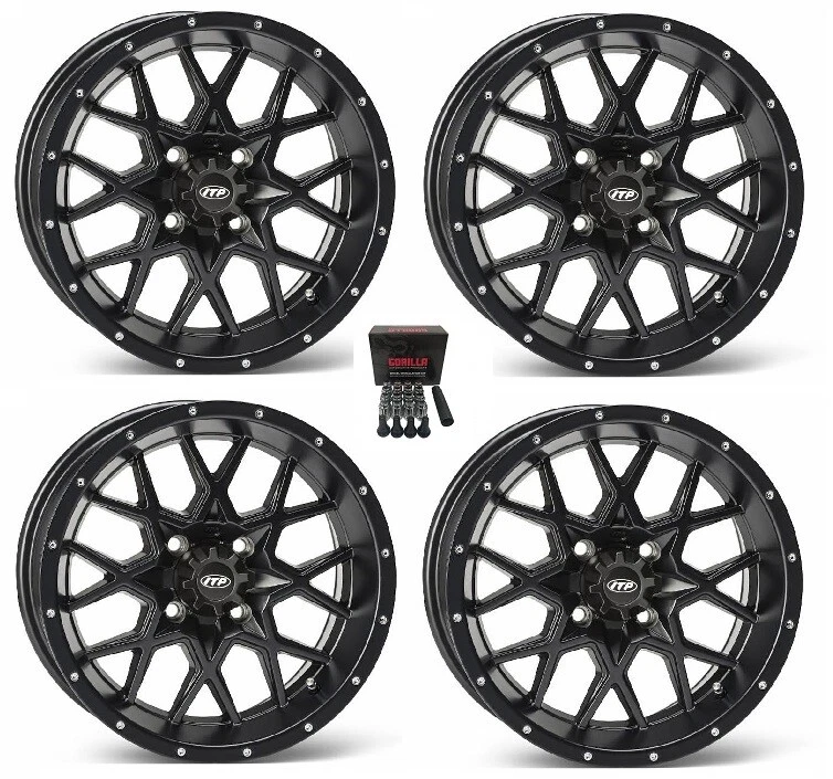 ITP Hurricane UTV Wheels/Rims Matte Black 15" Polaris RZR 1000 XP (4) Foto 1 de 3