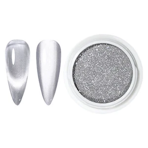 AURORA NAIL POWDER Silver Mirror Effect CHROME Nail Art Decor 0.2g - Foto 1 di 11