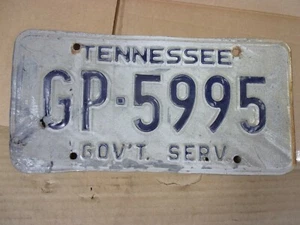 Vtg Tennessee Government Service License Plate Vehicle Truck Car Embossed Tag TN - Picture 1 of 2
