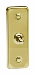 Varilight XVAT1 Architrave Victorian Brass 1 Gang 2 Way Toggle Switch Switch 87mmx32mm - Imagen 1 de 1