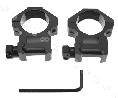 Pair of Quick Release 25mm Torch Flashlight Rail Mount 20mm Ring Weaver Scope - Image 1 of 3