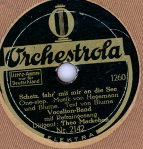 THEO MACKEBEN & REFRAIN Schatz, fahr' mit mir an die See -20 cm- Schellack M168 - Foto 1 di 4