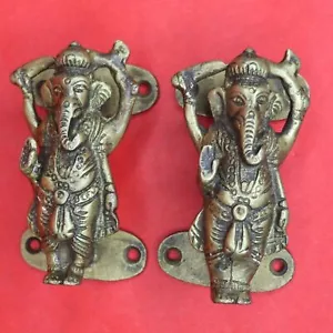 Lord Ganesha Door Handle Victorian Style Handmade Brass Drawer Window Pull Knob - Picture 1 of 8