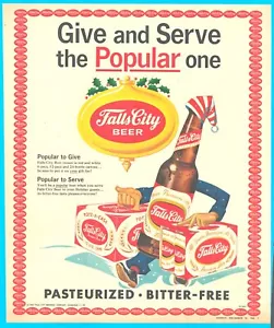 1960 FALLS CITY BIRRA BIRRA BIRRA VINTAGE STAMPA ANNUNCIO alcool liquore Louisville Kentucky - Foto 1 di 4