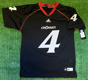 New UC Adidas University Of Cincinnati Bearcats Football BlAcK Jersey Youth XL - Picture 1 of 3