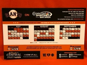 Cheer Card San Francisco SF Giants Authentic Fan Schedule Jul-Sep New SGA 2014 - Picture 1 of 2
