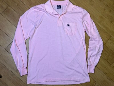 Polo vintage para hombre pequeño OP Ocean Pacific rosa manga larga surf skate años 80’s Foto 1 de 4