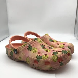 Zueco Crocs clásico retro piña para mujer talla 11 multicolor sin cordones - Imagen 1 de 12