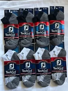 FJ FootJoy TechSof Tour Mens Golf Socks White 8 Pairs Size 7-12 New - Picture 1 of 2