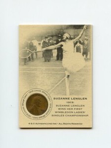 #LK.1043 SUZANNE LENGLEN 1919 Wheat Penny Insert Trade Card RARE