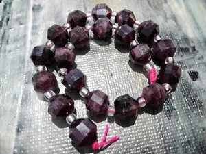 Natural Garnet Energy Prism,Faceted Barrel,7.5-8mm, Approx 18-19 pcs Free post. - Picture 1 of 3