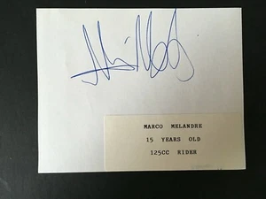 MARCO MELANDRE - PILOTO ITALIANO DE SUPERBIKE - PÁGINA ÁLBUM FIRMADA - Imagen 1 de 1