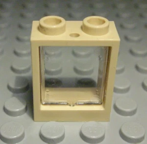 LEGO Finestra 1x2x2 Beige Con Trasparente Disco (264#) - Picture 1 of 1