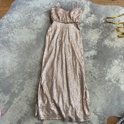 Vestido Bari Jay Mujer Talla 8 Lentejuelas Largo Noche Dama de honor Ocasión Especial Foto 1 de 4