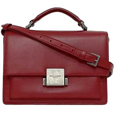 Bolso de Hombro Saint Laurent Belle Chasse Mediano f-23024 Rojo 482051 Bueno Foto 1 de 4
