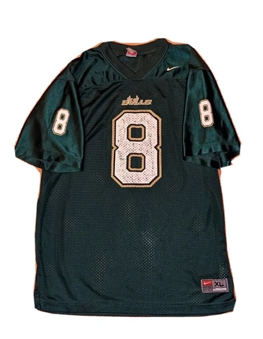 Nike USF Bulls Football Jersey Youth Size XL Green #8 South Florida NCAA College Cover