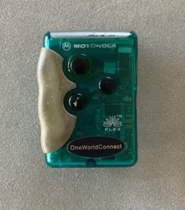 Vintage Motorola Flex 90's Pager Beeper Transparent Teal Works - Photo 1/4