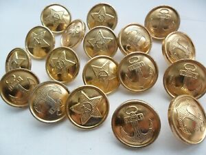 Military Buttons Metal Hammer Sickle Star Lot 18 Soviet Army 1989 USSR