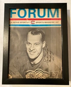 ¡RARO! Gordie Howe 1967 firmado automáticamente programa de foro de Montreal Beckett auténtico - Imagen 1 de 5