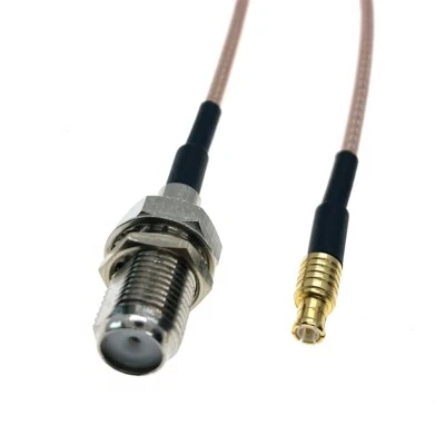 RG316 F Female jack Bulkhead to MCX Male plug crimp RF Coaxial Connector Cable - Image 1 of 4
