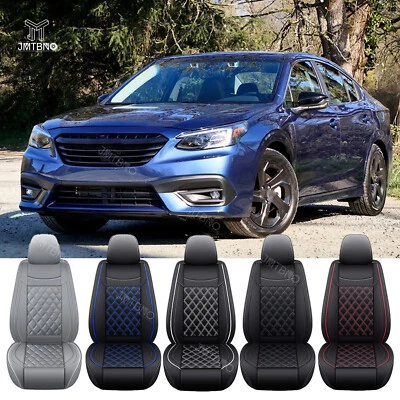 Juego de fundas de asiento de coche PU delanteras + traseras de cuero cojín de 5 asientos para Subaru Legacy WRX Foto 1 de 4