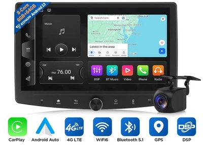 10.1" QLED Touchscreen 2DIN Android 13 6+64G Autoradio CarPlay GPS Navi WIFI DSP - Bild 1 von 4