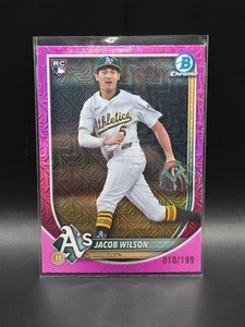 2025 Bowman Jacob Wilson Topps Rookie RC PINK MOJO /199 Mega ROY - Bild 1 von 6