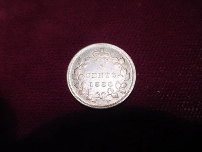 1888 CANADA SILVER  5 CENTS - NICE GRADE! - Image 1 of 2