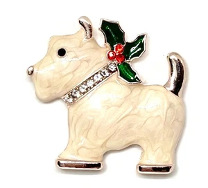 Brosche Schalclip mit Magnetclip Weihnachten Hund mit Strass 5cm - Bild 1 von 2
