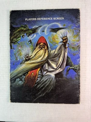 Advanced Dungeons & Dragons PLAYERS REFERENCE SCREEN Blue Wizard TSR # 9146 1985 - Image 1 of 4