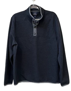 J Crew NEU $ 98 Jacke Herren Größe L authentisch gesteppter Strickpullover anthrazit schwarz - Bild 1 von 11