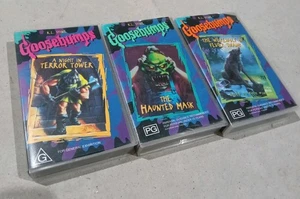 Goosebumps VHS Tapes x3 PAL AUS Haunted Mask Werewolf Fever Swamp Terror Tower - Picture 1 of 2