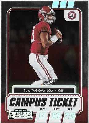 Tua Tagovailoa Crimson Tide 2021 Panini Contenders Capus Ticket - Image 1 of 2