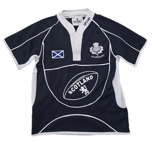 Camiseta Escocia Rugby Naciones Jóvenes Niños XSB 4-5 Negra Blanca Manga Corta - Imagen 1 de 9