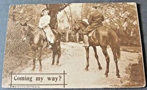 ¿Vienes a mi manera?  - Postal romántica con matasellos de 1910. RARO. - Imagen 1 de 2