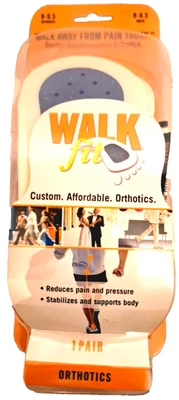 Palmilhas ortopédicas azuis WalkFit inserções masculinas 6 -6.5 e femininas 7-7.5 NOVAS - Imagem 1 de 2