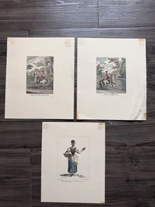 Antiker handkolorierter Druck "Bouquetière" - Trachtenkunst 18. Jahrhundert - Bild 1 von 4