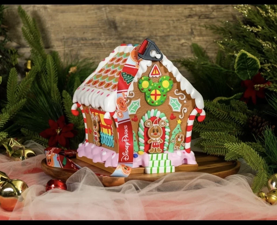 NUEVO 2025 Disney DLR Mickey and Minnie Gingerbread House Palomitas Cubo Navidad Foto 1 de 1